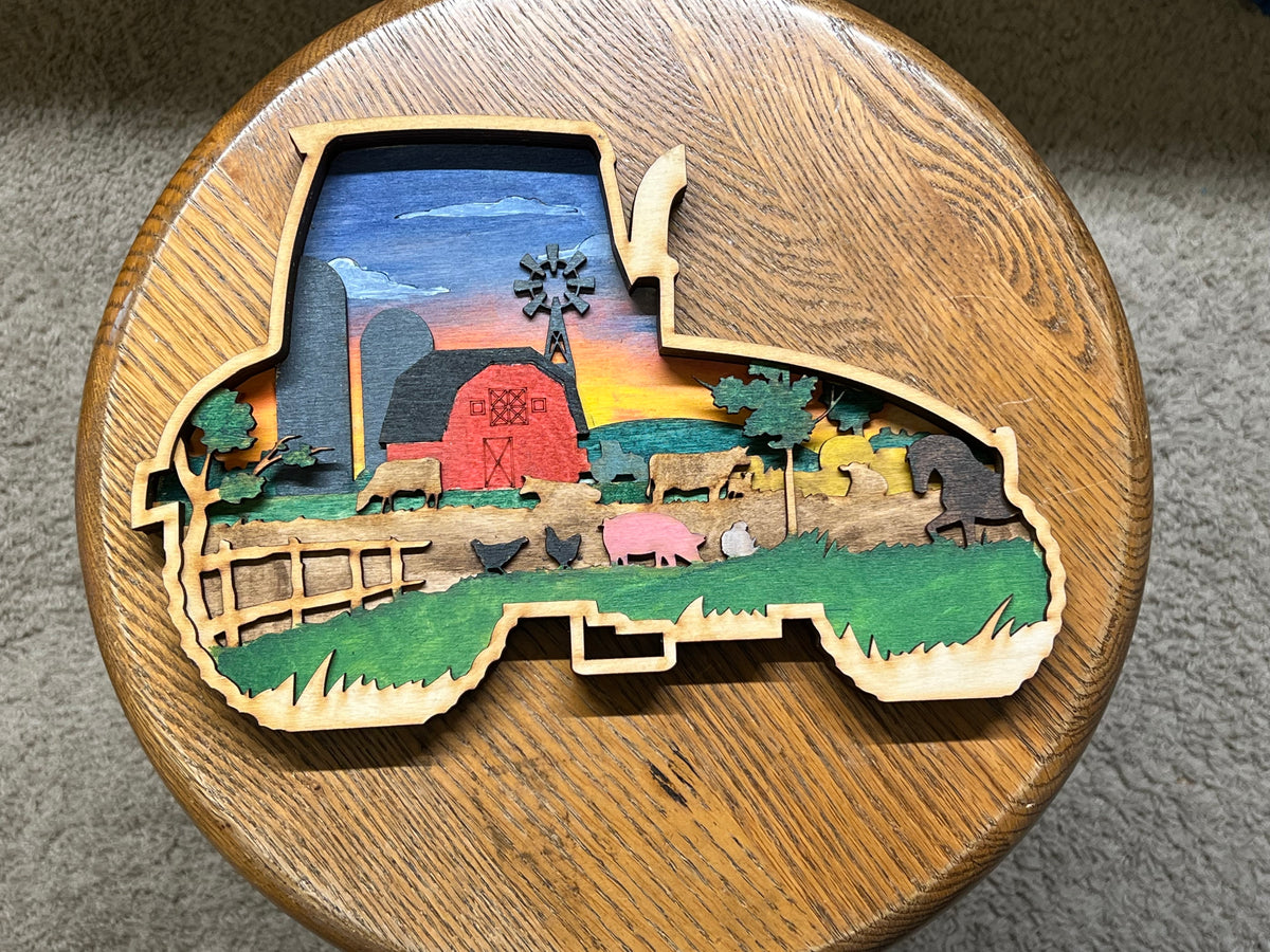 Tractor with Farm Scene