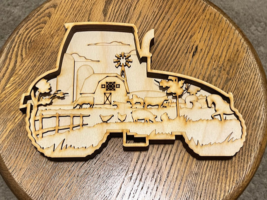 Tractor with Farm Scene