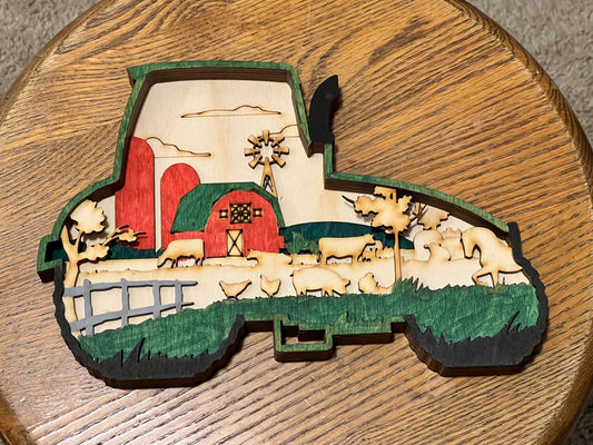 Tractor with Farm Scene